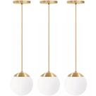 3 x Luminárias Lustre Pendente 2m Jabuticaba Globo Vidro 15cm Metal Teto Gimpo 3x-PJ15