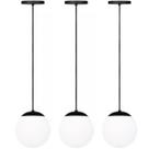 3 x Luminárias Lustre Pendente 2m Jabuticaba Globo Vidro 15cm Metal Teto Gimpo 3x-PJ15