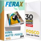 30 Adesivo Vinil Branco Fosco Jato De Tinta A4 - Pode usar Resina