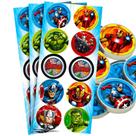 30 Adesivos Vingadores redondos decoração festa aniversário