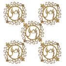 30 Aplique Brasão Arabesco Personalizado C/ Coração 10cm Mdf Madeira Cru