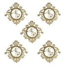 30 Aplique Brasão Casamento Personalizado Arco Furo 12cm Mdf Madeira Cru