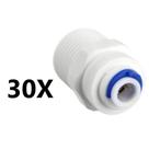 30 Conexão Conector Reta Conector Engate Rápido Reto Rosca 1/2 Para Filtro Purificador De Água 5/16