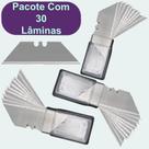 30 Lamina Trapezoidal Para Estilete Profissional Refil 19mm Aço Sk5