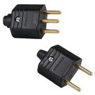 30 Plug 2 Pinos 10a + 30 Plug 3 Pinos 10a Macho Preto