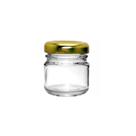 30 Pote De Vidro Redondo 40g C/ Tampa Metal Dourada P/ Velas