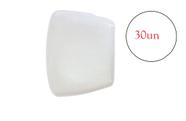 30 Prato Quadrado Plástico Branco Refeição Lanche Atacado 30 Prato Quadrado Plástico Branco Refeição Lanche Atacado