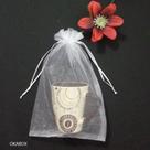 30 Saquinhos De Organza para canecas 17x23 Cm Branco - Fita Cetim