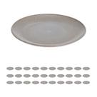 30 UN Prato Lanche Sobremesa Redondo Durável 20cm Cinza
