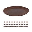 30 UN Prato Lanche Sobremesa Redondo Durável 20cm Marrom Esc