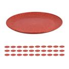30 UN Prato Lanche Sobremesa Redondo Durável 20cm Vermelho