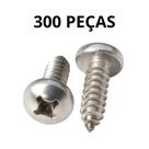 300 Parafusos Auto Atarraxante Panela Philips 4,8x25 Inox