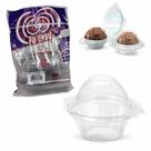 300Un Pote Embalagem Brigadeiro Gourmet G641 Individual C/ Tampa Acoplada - Galvanotek