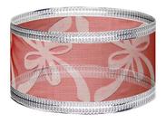 30m Fita Natal Aramada Organza Glitter 2,5cm Várias Cores