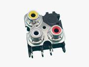 30x Conector Tomada Rca 3 Vias Femea 90 Av3-8.4-32c/pb