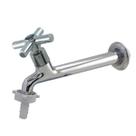 3158 C70 Torneira Longa em Metal Cromado Para Parede Tanque Pia Área Externa