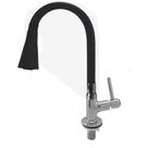 3167 C80 Torneira Gourmet Bica Móvel Para Bancada Mesa Pia Cozinha Tubo Cone Flexível Preto