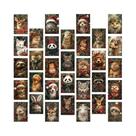 32 Postais Retrô De Animais De Natal, Itens Colecionáveis Para Aniversário E Presente