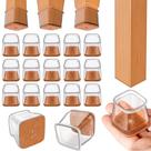 32 Protetores Para Pé De Cadeiras Silicone Flex Com Feltro Quadrado 2,0cm a 2,5cm