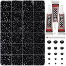 33.000 Peças de Strass Preto para Decoração, Pedras Flatback de Tamanhos Diferentes 2,3,4,5,6mm Kit com Cola B7000, Cristais de Resina para Artesanato em Roupas 33.000 Peças de Strass Preto para Decoração, Pedras Flatback de Tamanhos Diferentes 2,3,4,5,6mm Kit com Cola B7000, Cristais de Resina para Artesanato em Roupas