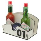 35 Galheteiro Porta Guardanapo Sal Sachê Pimenta Bistrô Mdf Branco