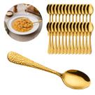 36 Colheres Aço Inox 20cm Sopa Dourado Premium Decorada 36 Colheres Aço Inox 20cm Sopa Dourado Premium Decorada
