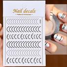3D Gradiente Linha Francesa Adesivo De Unhas Diy Ferramenta De Adesivo De Decoração De Unhas
