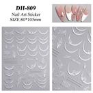 3D Gradiente Linha Francesa Adesivo De Unhas Diy Ferramenta De Adesivo De Decoração De Unhas
