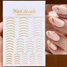 3D Gradiente Linha Francesa Adesivo De Unhas Diy Ferramenta De Adesivo De Decoração De Unhas