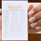 3D Gradiente Linha Francesa Adesivo De Unhas Diy Ferramenta De Adesivo De Decoração De Unhas