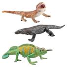 3pc simulação colorida lagarto mini animais e pequenos animais terno modelo ornamentos