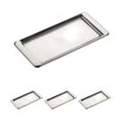 3un Bandeja inox café retangular 30x15cm Hotel Luxo