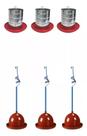 3un Bebedouro Pendular +3 Comedouro 5kg Galinha Caipira Aves