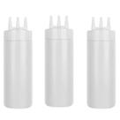 3un Bisnaga 700ml Profissional molho Bico Triplo branco 3un Bisnaga 700ml Profissional molho Bico Triplo branco