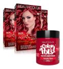 3un Coloração Beautycolor Kit 66.46 + Color Pots Vermelho Flame 240g