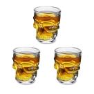 3un COPO VIDRO DOSE SHOT CAVEIRA 50ML CACHAÇA TEQUILA GROSSO
