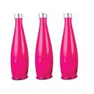 3un GARRAFA DE VIDRO TAMPA INOX ACQUA ÁGUA SUCO ROSA