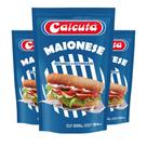 3Un Maionese Calcutá 200G Embalagem Refil Econômico Para Lanches Petiscos Pastéis Batata Frita