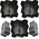 3un Molde Forma 24x10x8 Tijolo Grande Resistente Base p Fabricar Bloquete Intertravado 16 Faces Drenante