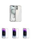 3UN Película 3D Vidro + Capinha Transparente para Iphone 14 Plus