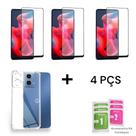 3UN Película De Cerâmica Fosca Flexível + 1UN Capa Capinha Anti Impacto Transparente Para Moto G04