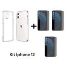 3UN Películas 3D De Vidro Privacidade + 1UN Capinha Capa Anti Impacto Para Iphone 12 3UN Películas 3D De Vidro Privacidade + 1UN Capinha Capa Anti Impacto Para Iphone 12