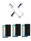 3UN Películas 3D Vidro Privativa + Capinha Silicone TPU Para Galaxy A26 5G