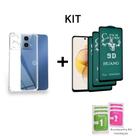 3UN Películas De Cerâmica 9D + 1UN Capa Capinha Transparente Anti Impacto Para Moto G04