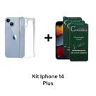 3UN Películas Fosca 9D Privacidade Flexível + 1UN Capa Anti Impacto Transparente Para Iphone 14 PLUS