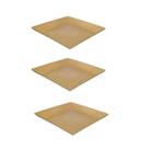 3un Petisqueira prato quadrado 24cm fundo marrom claro