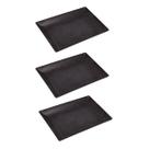 3un Petisqueira travessa Retangular 24cm Preto