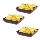 3un Saladeira Quadrada 750ml Travessa Petisqueira Marrom Es