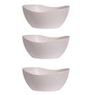 3un Tigela saladeira bowl oval 1,9lt bege
