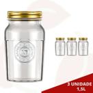 3UNI Pote Americano Vintage Retro Tampa Biscoito 1,5L Nadir